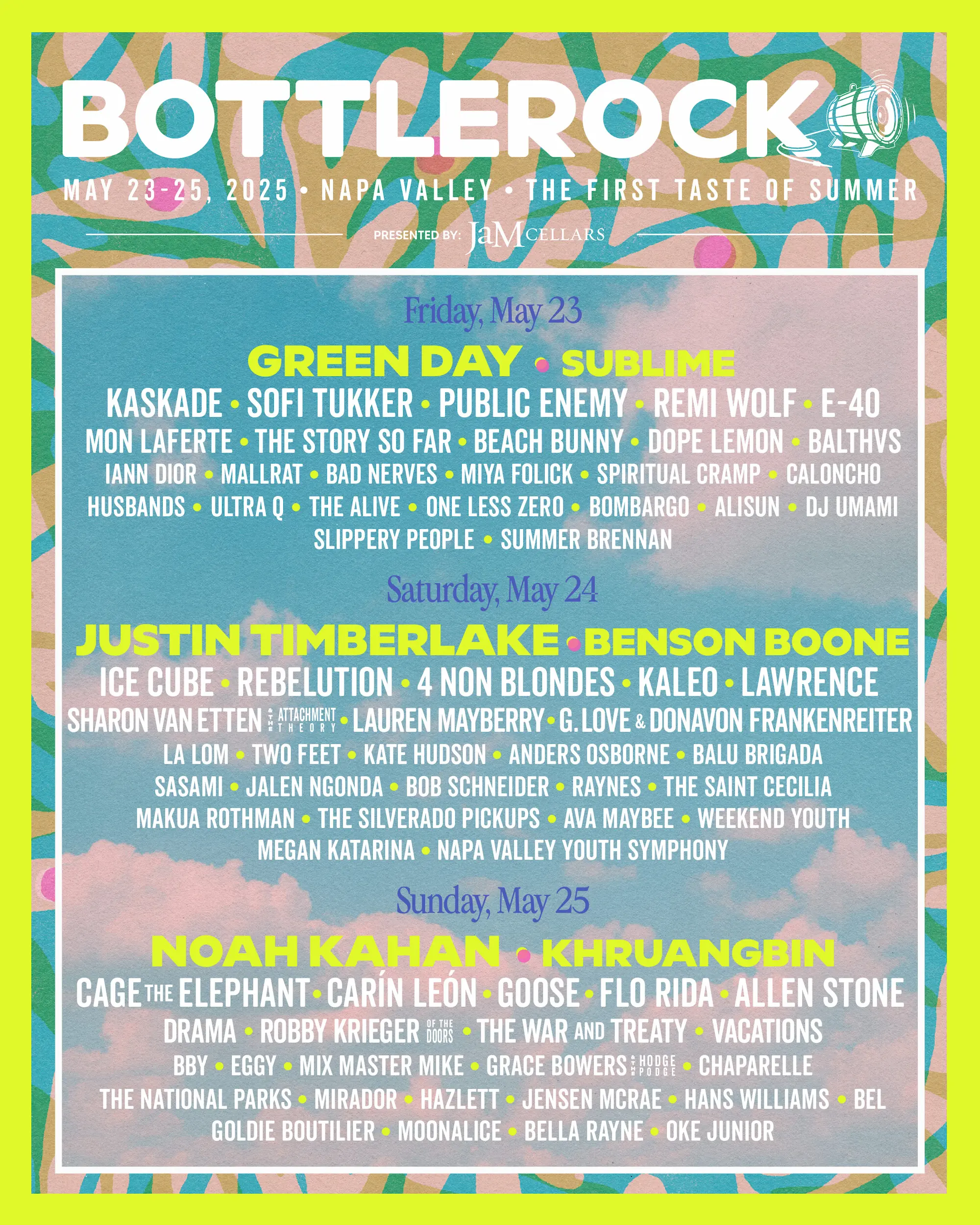 BottleRock Lineup May 2025